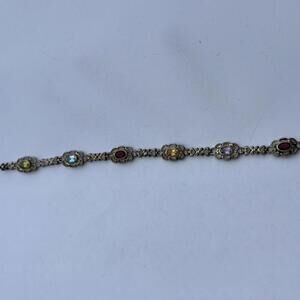 Vtg 90s filigree gemstone tennis bracelet